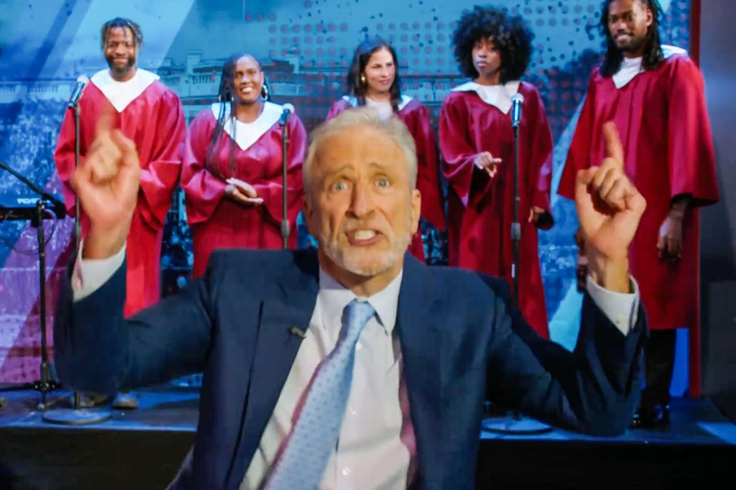 Jon Stewart blasts CBS on “The Each day Present” for canceling Stephen Colbert and “The Late Present”: ‘You might be f—ing incorrect’