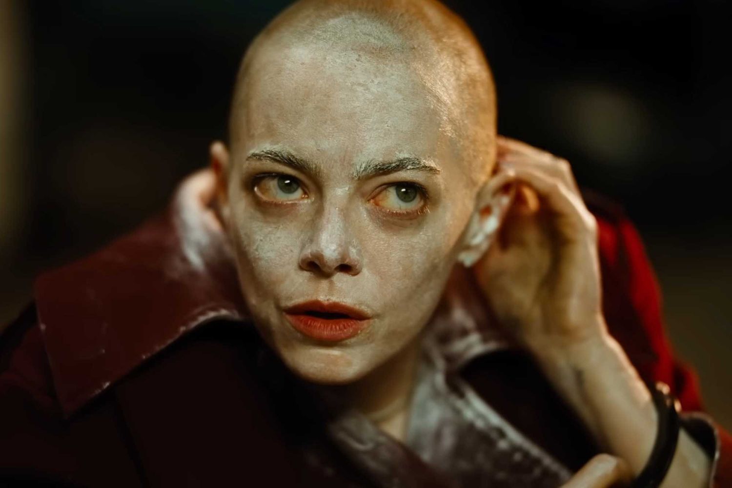 Emma Stone on shaving her head in a single take for “Bugonia” and the bizarre cream she needed to put on for ‘months’