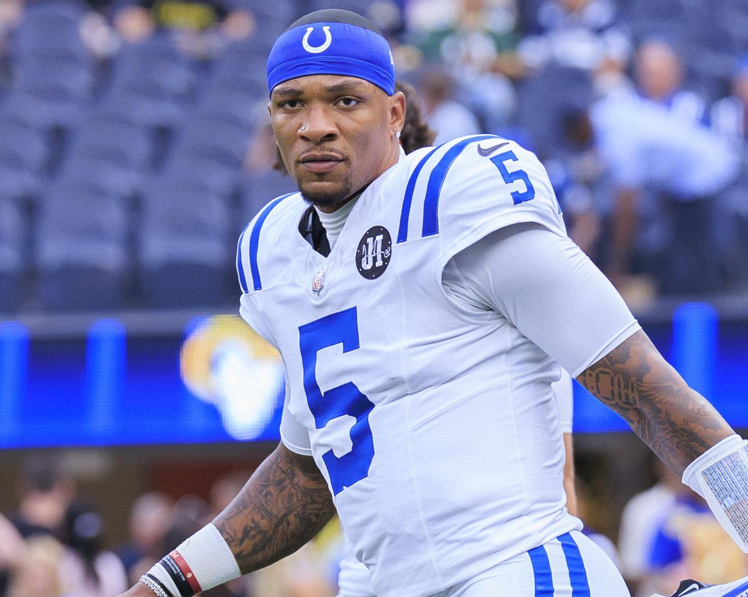 Colts QB Richardson taken to hospital with orbital fracture after elastic band mishap